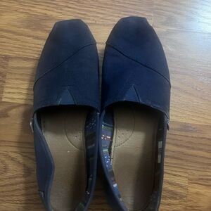 TOMS Womens Classic Canvas Slip-On Casual Shoe Navy Blue Size 8